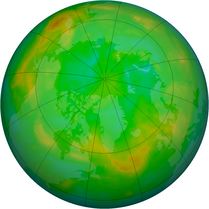 Arctic ozone map for 09 July 1988